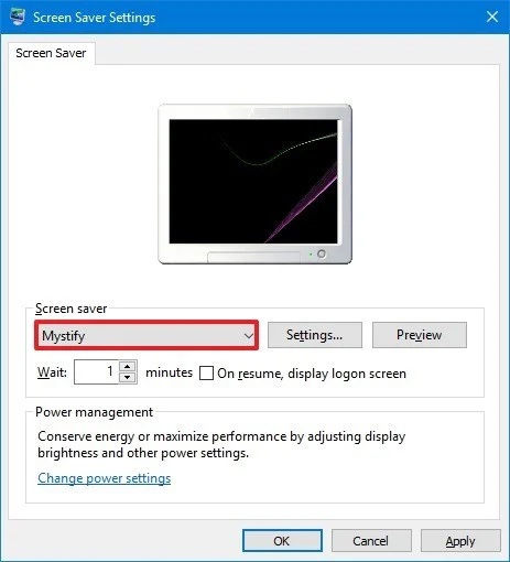 screensaver windows 10